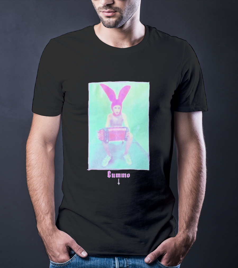 Gummo Bunny With Accordion And Pink Ears T-Shirt