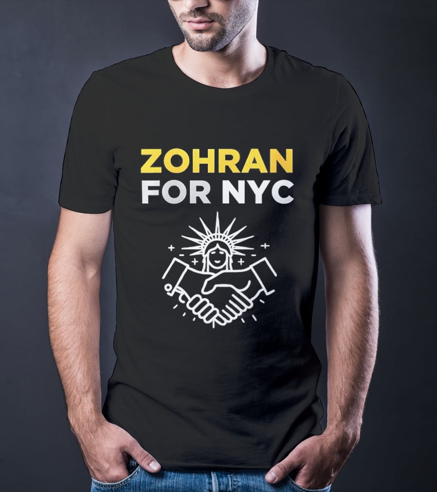 Zohran For NYC Mayor Statue Of Liberty Handshake T-Shirt