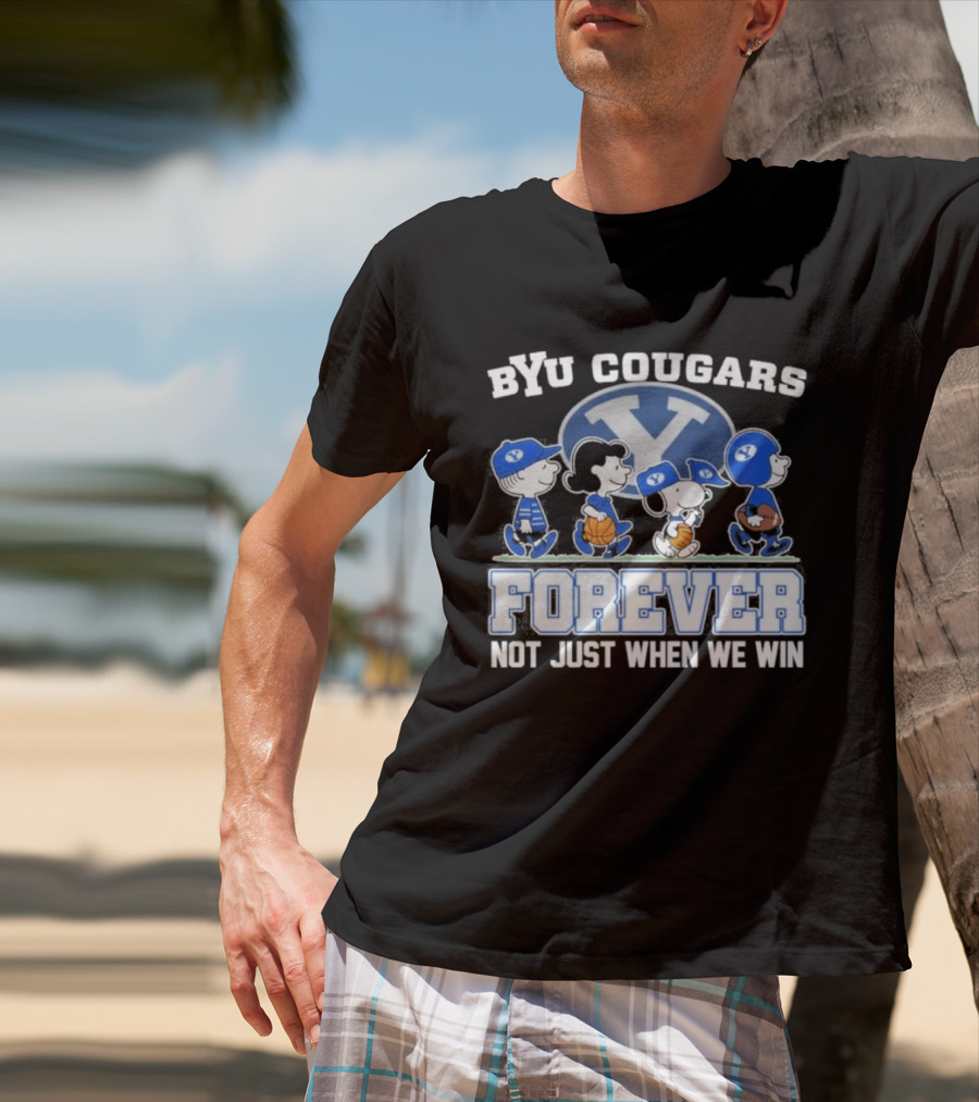 BYU Cougars Peanuts Abbey Road Forever Not Just When We Win T-Shirt