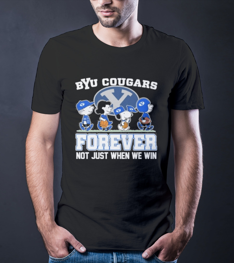 BYU Cougars Peanuts Abbey Road Forever Not Just When We Win T-Shirt
