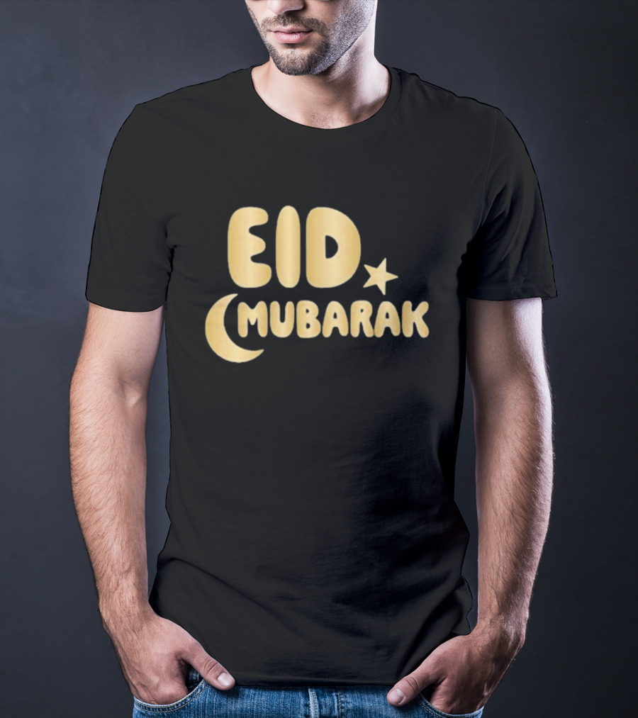 Eid Mubarak Crescent Moon And Star T-Shirt