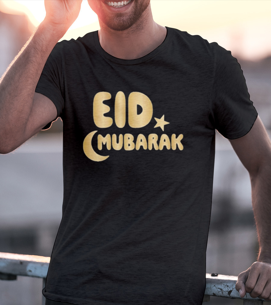Eid Mubarak Crescent Moon And Star T-Shirt