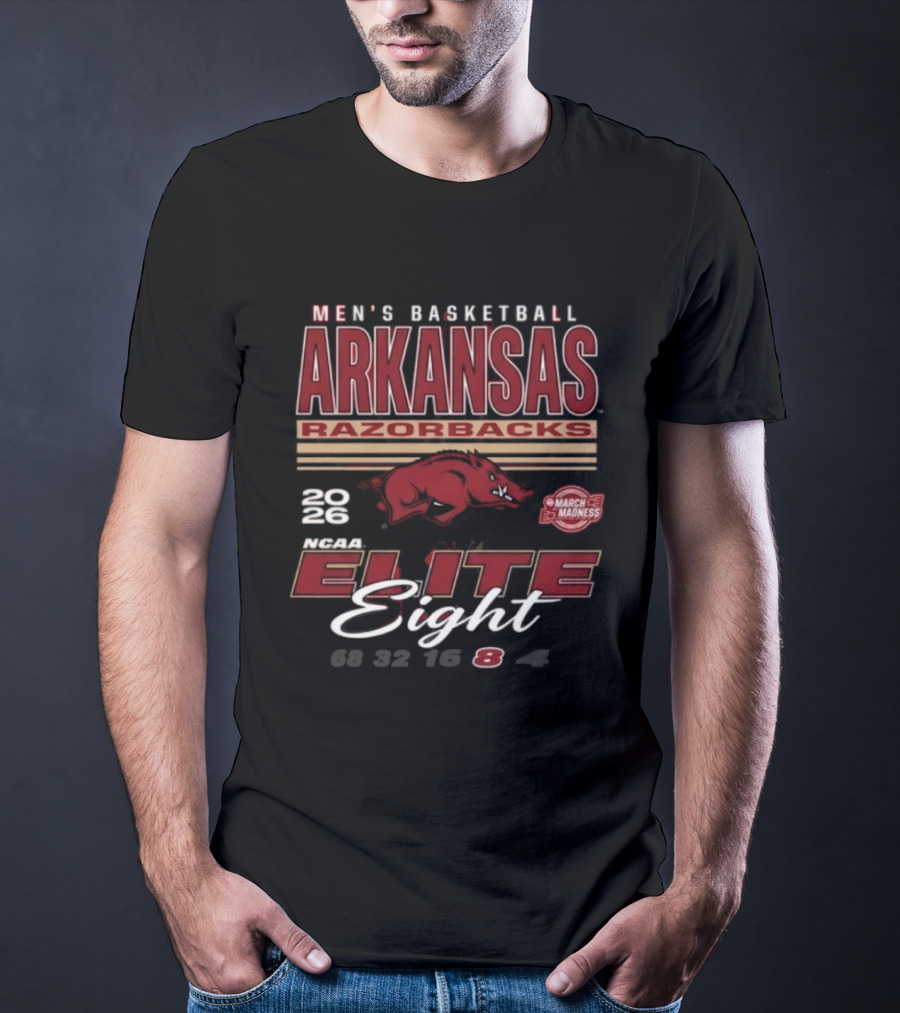 Arkansas Razorbacks Men's Basketball 2026 NCAA March Madness Elite Eight Bound T-Shirt