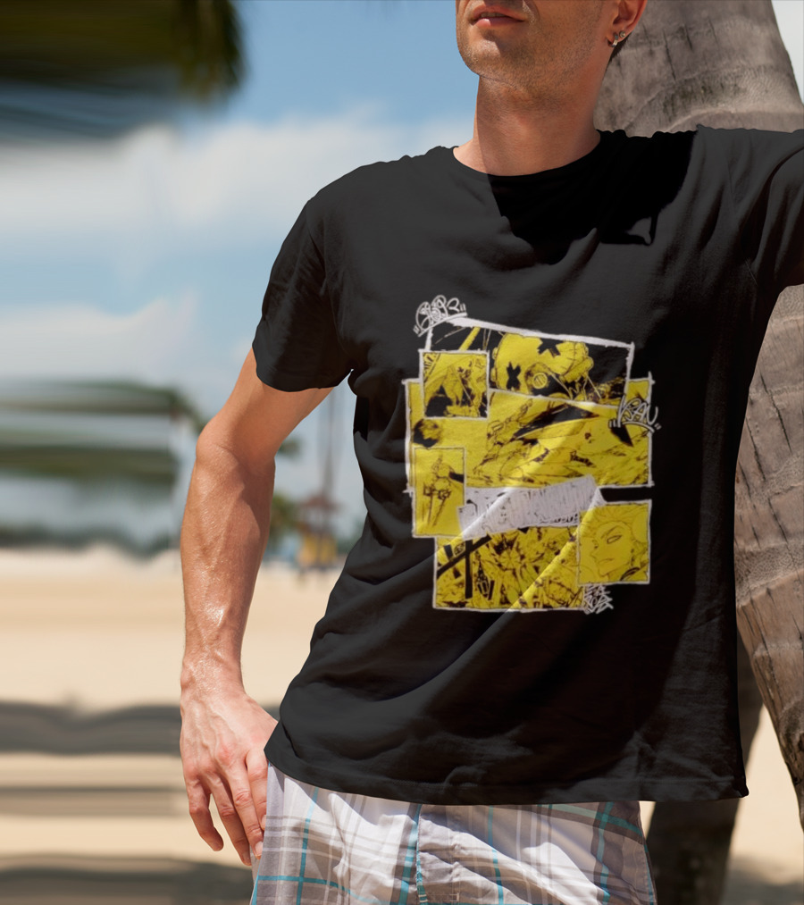 Gachiakuta Enjin Manga Panel Collage Yellow And Black Comic T-Shirt
