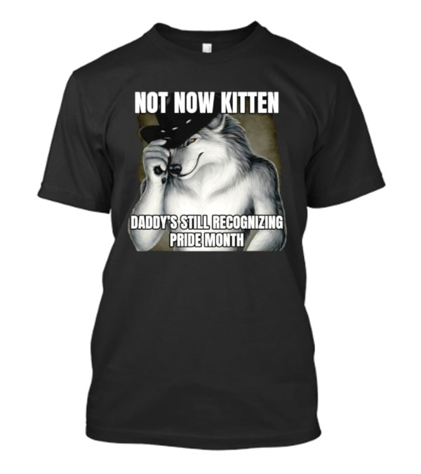 Not Now Kitten Daddy's Still Recognizing Pride Month Wolf T-Shirt