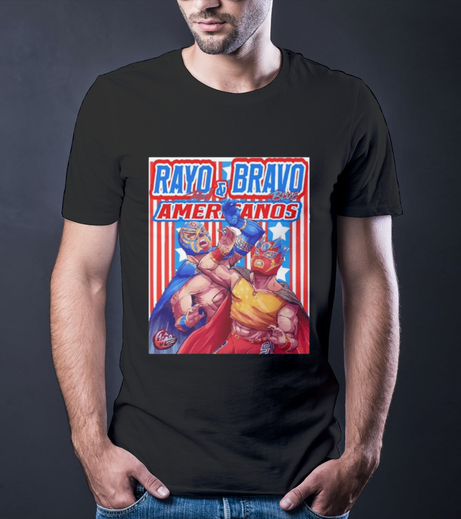 Rayo And Bravo Red Blue Americanos Wrestling Fan Favorite T-Shirt