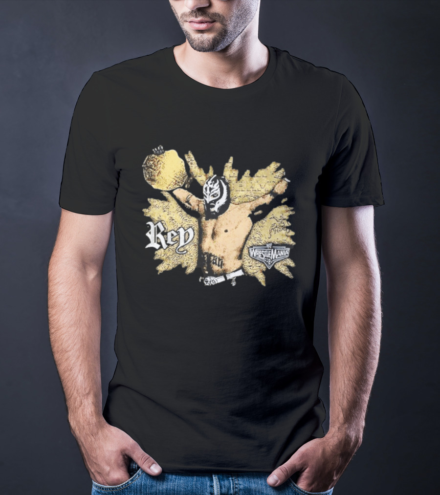 WWE Rey Mysterio WrestleMania Masked Luchador Iconic Pose T-Shirt