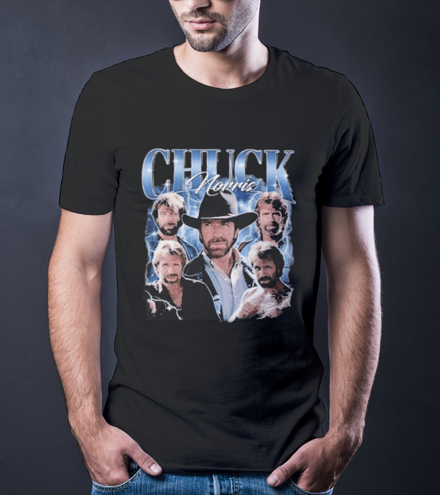 CHUCK NORRIS Iconic Cowboy Multiple Images T-Shirt