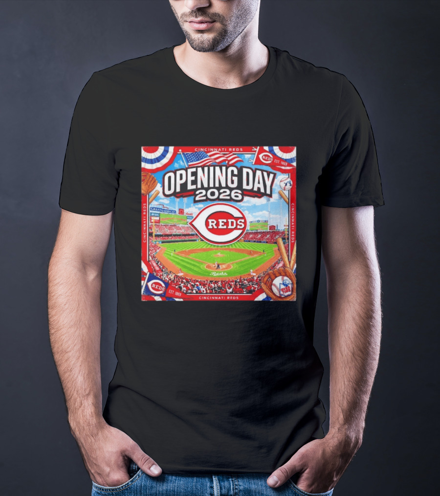 Cincinnati Reds Opening Day 2026 Great American Ball Park Baseball Celebration T-Shirt
