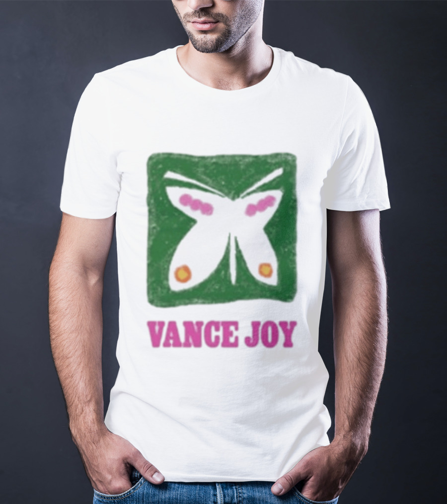 Vance Joy Butterfly Green Pink White T-Shirt