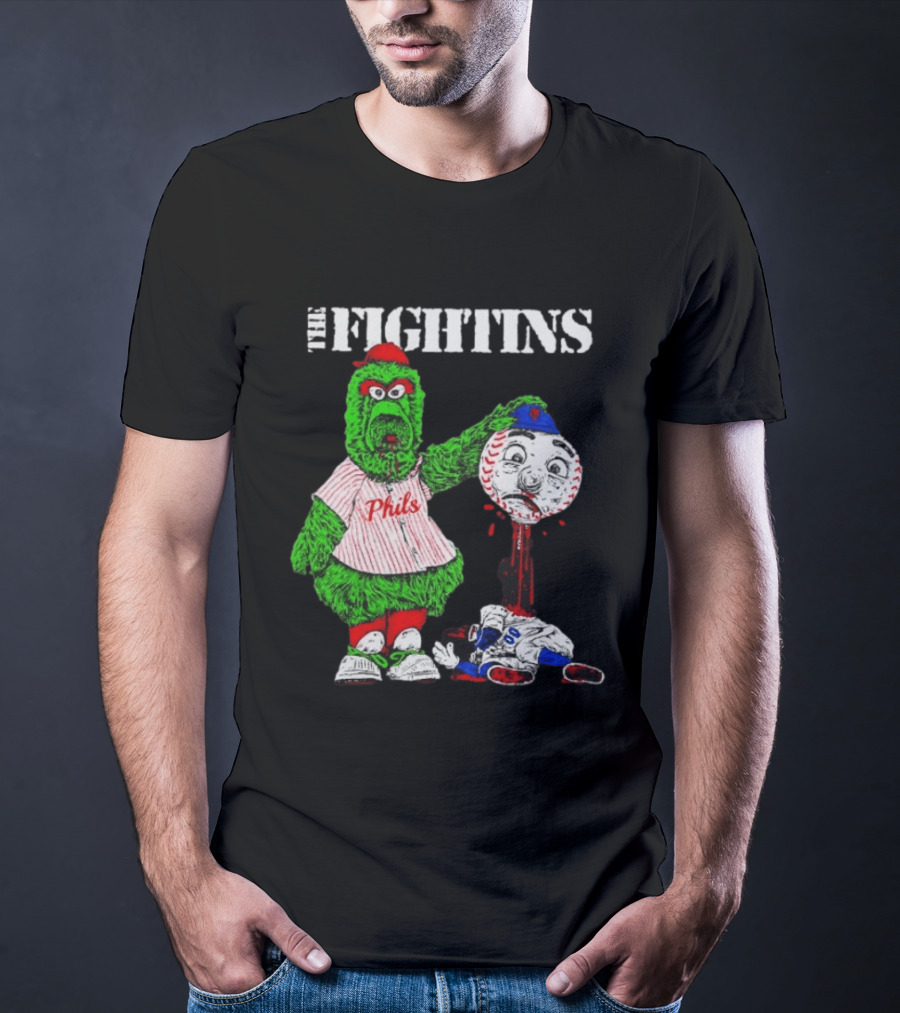 The Fightins Phillie Phanatic Philadelphia Phillies Holding Mr. Met T-Shirt