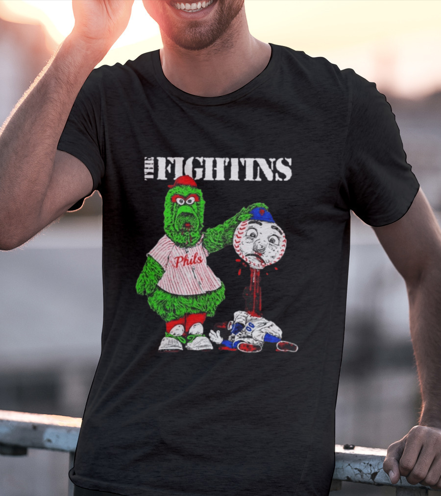 The Fightins Phillie Phanatic Philadelphia Phillies Holding Mr. Met T-Shirt
