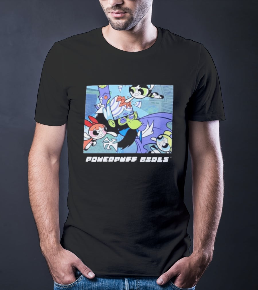 Powerpuff Girls Mojo Jojo Battle Scene Panel T-Shirt