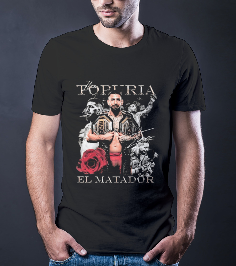 Topuria El Matador Ilia UFC Fighter With Championship Belt Concept T-Shirt