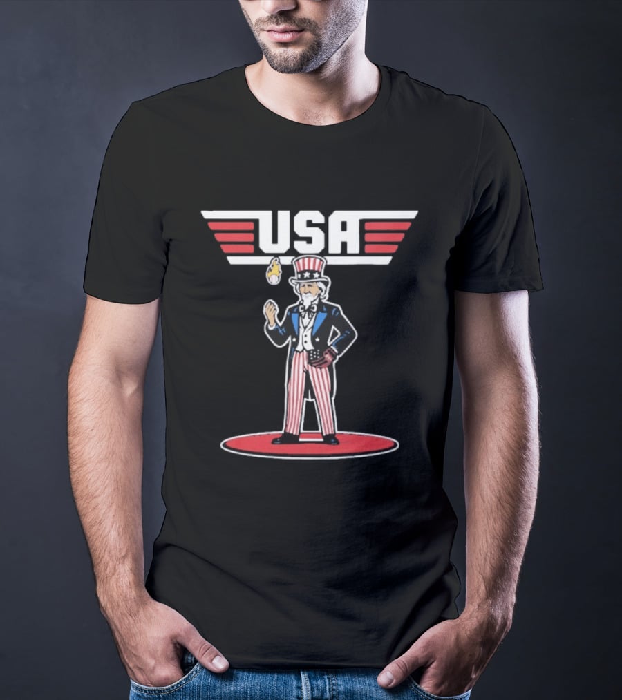 Uncle Sam USA 2026 World Baseball Classic Flameball T-Shirt