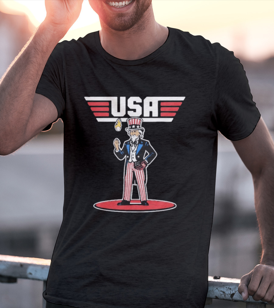 Uncle Sam USA 2026 World Baseball Classic Flameball T-Shirt