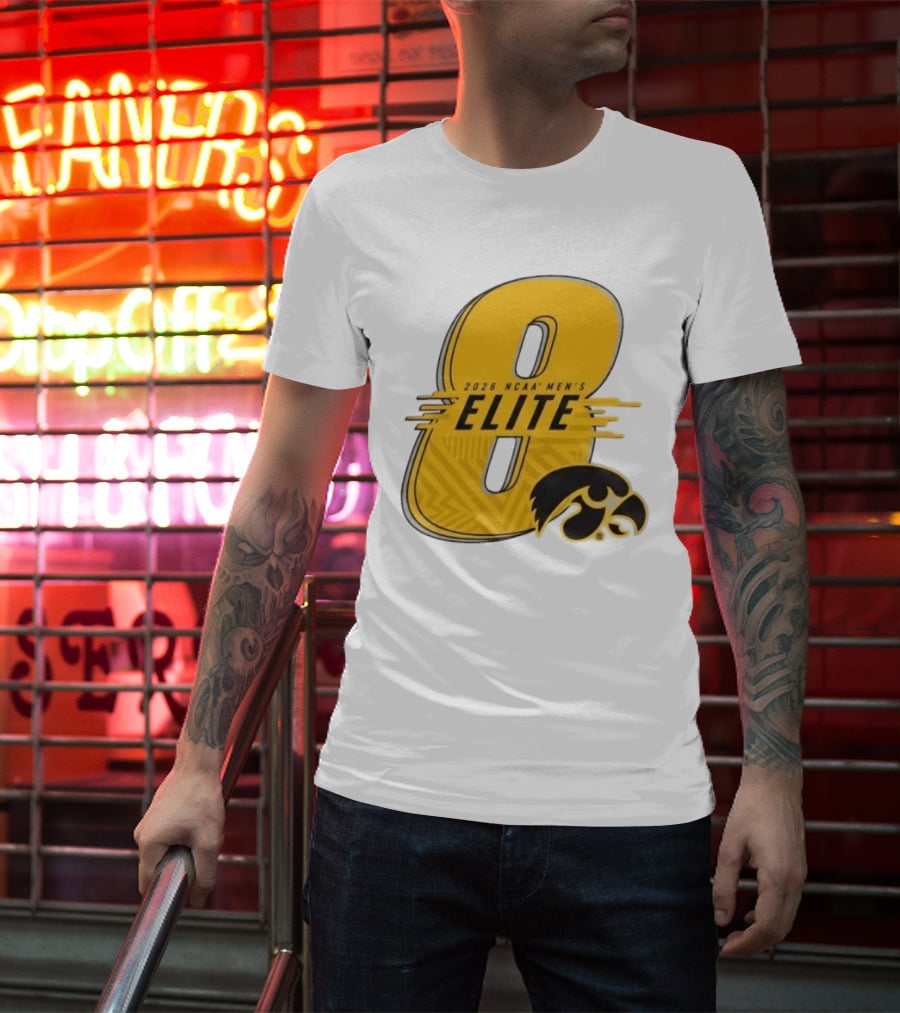 2026 NCAA Men's Elite 8 Iowa Hawkeyes Fan Gear T-Shirt