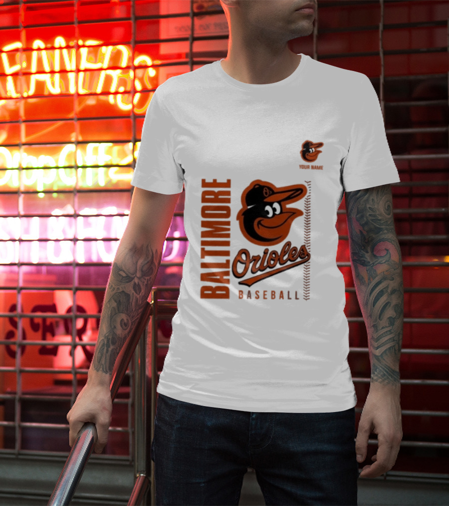 Baltimore Orioles Baseball Team Logo With Mascot Bird T-Shirt