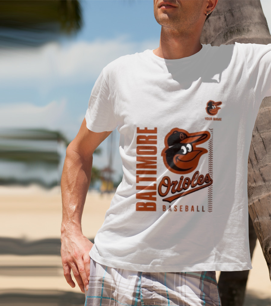 Baltimore Orioles Baseball Team Logo With Mascot Bird T-Shirt