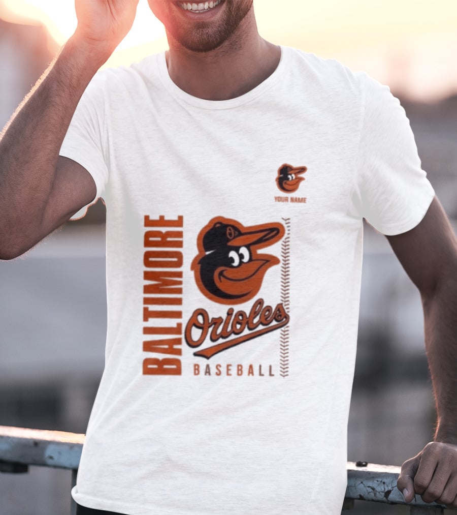 Baltimore Orioles Baseball Team Logo With Mascot Bird T-Shirt