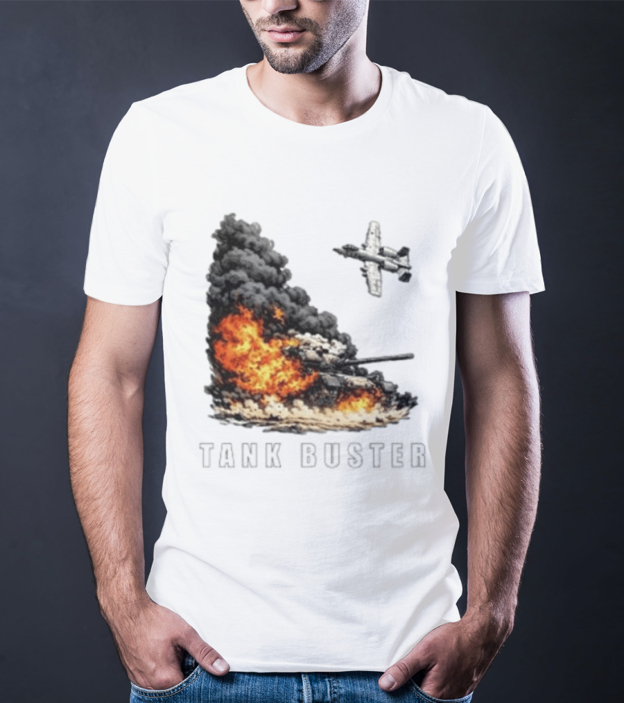 Tank Buster Explosion Fighter Plane Attack T-Shirt