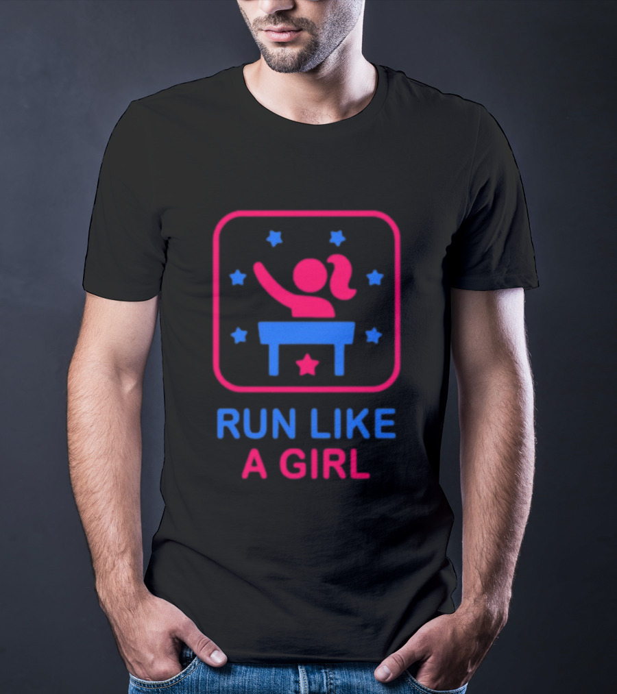Run Like A Girl Happy Women's History Month Empowerment Stars T-Shirt