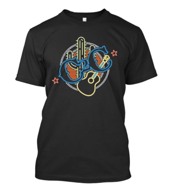 Country To Country 2026 Belfast Tour Guitar Cactus Stars T-Shirt