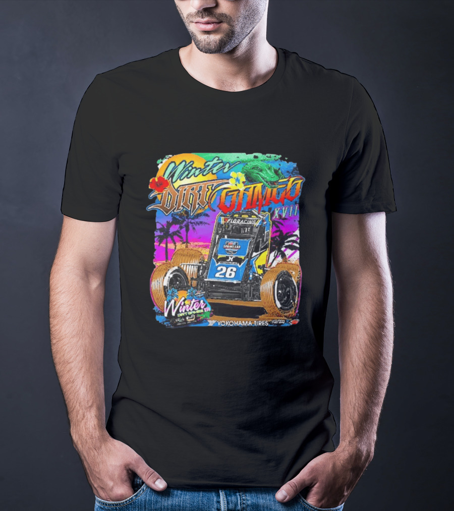 Winter Dirt Games XVII Sprint Car Yokohama Tires FloRacing 26 Tropical T-Shirt