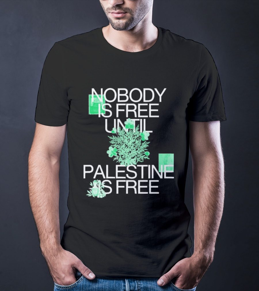 Nobody Is Free Until Palestine Is Free St. Patrick's Day Shamrock T-Shirt