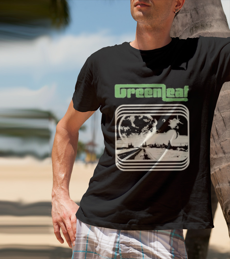 Greenleaf Black Space Scenic Globe With Railway Tracks T-Shirt