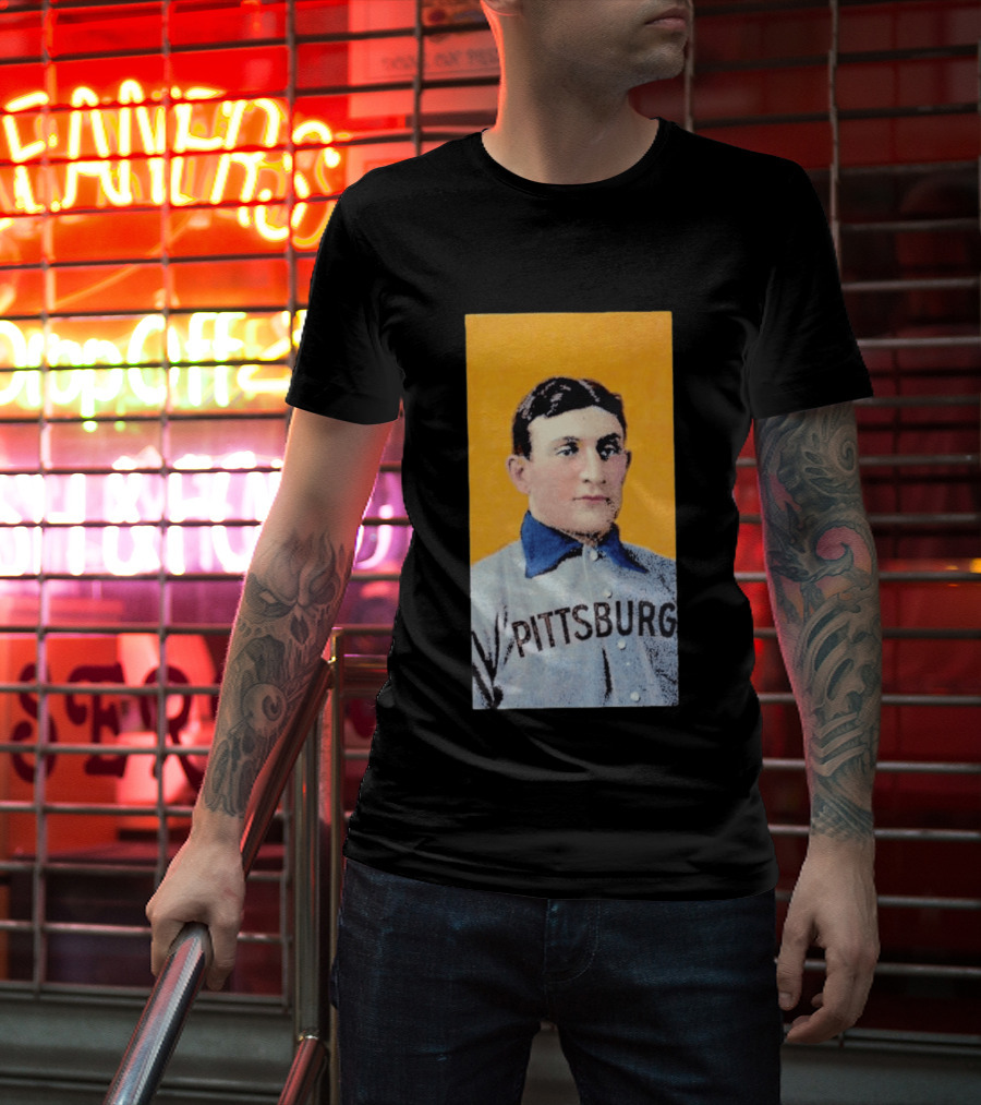 Pittsburgh Vintage Honus Wagner Baseball Player Card T-Shirt