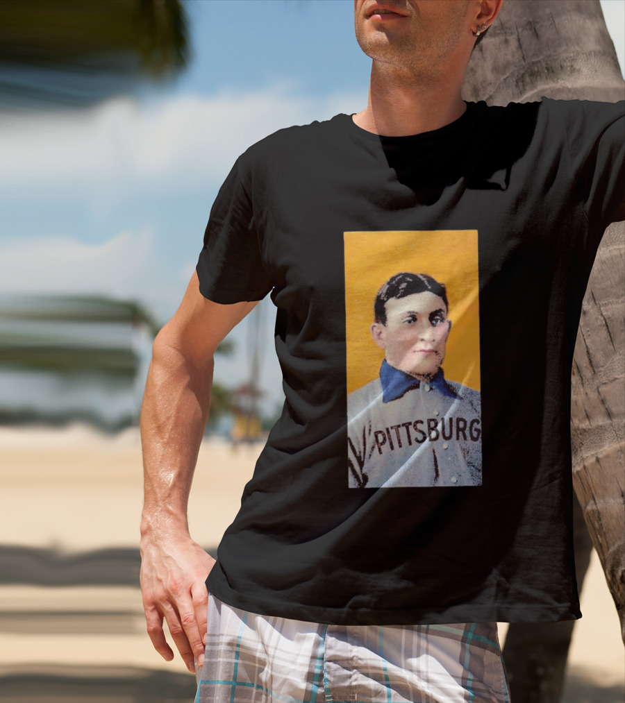 Pittsburgh Vintage Honus Wagner Baseball Player Card T-Shirt