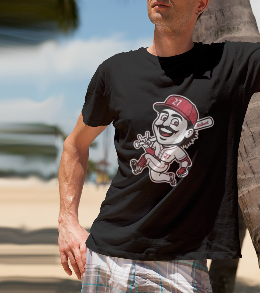 Sal Stewart Cartoon Baseball Character Number 27 Salbert T-Shirt
