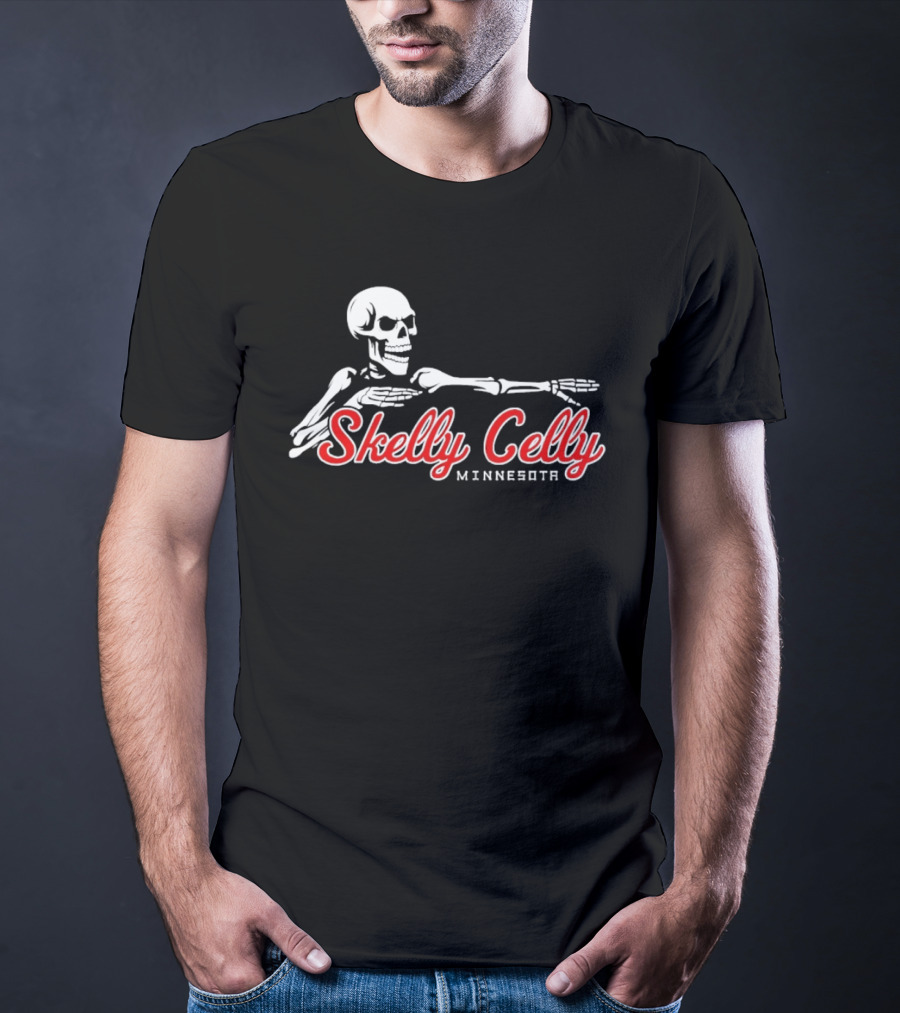 Skelly Celly Minnesota Twins Skeleton Celebration T-Shirt