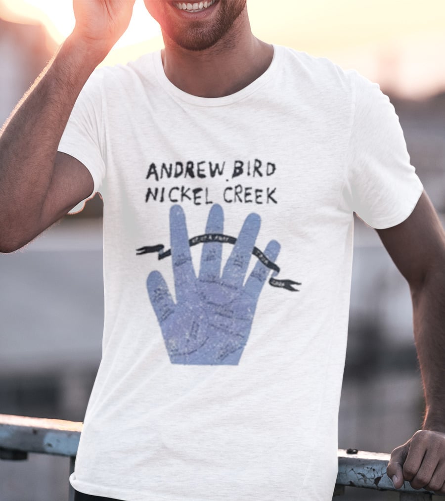 Andrew Bird Nickel Creek Blue Hand Visual T-Shirt