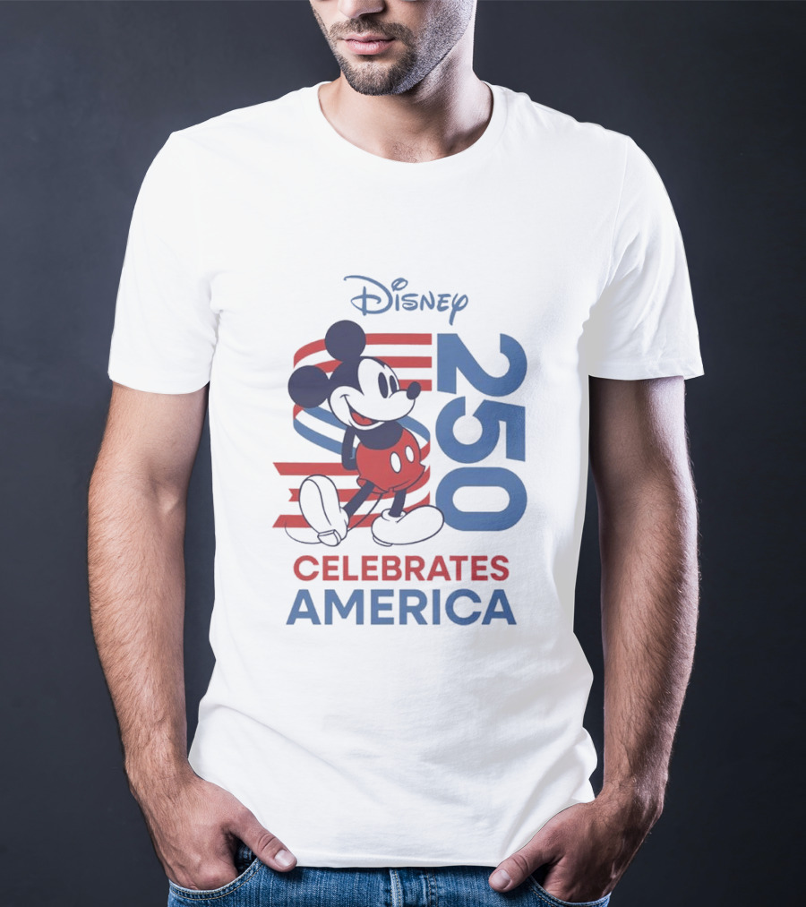 Disney Celebrates America Mickey Mouse 250 USA Patriotic Vibe T-Shirt