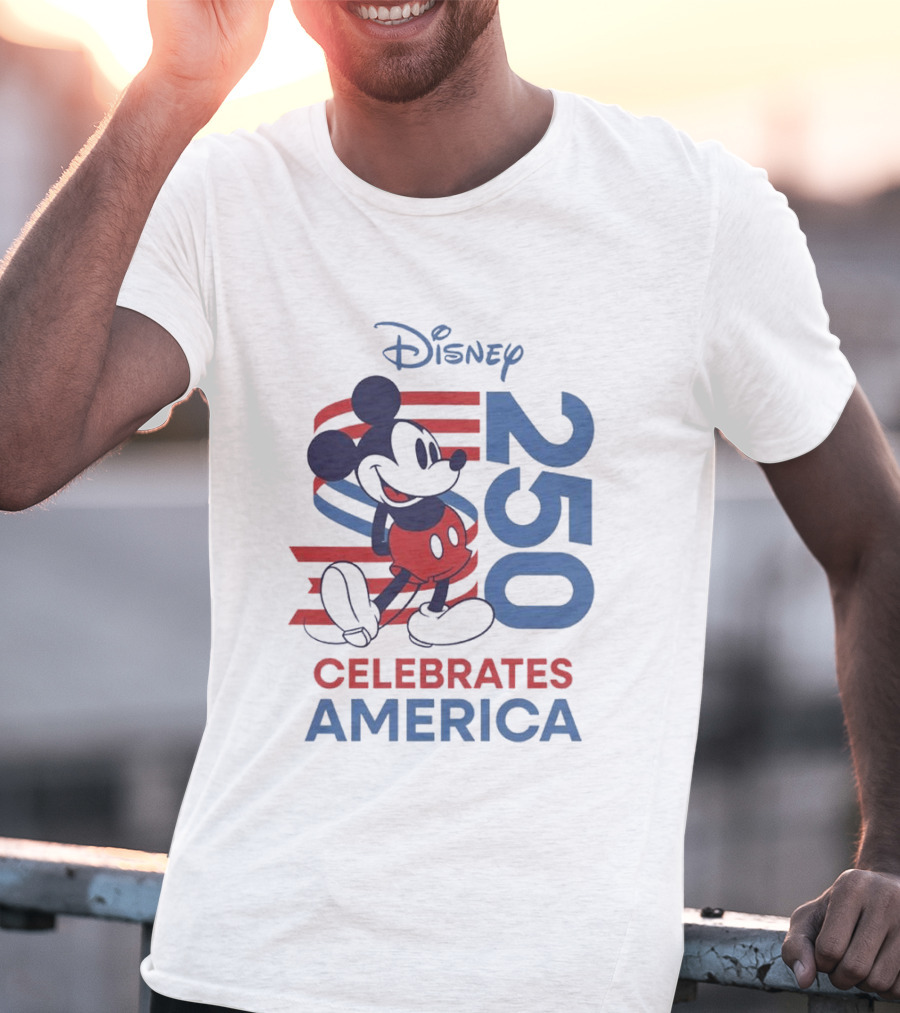 Disney Celebrates America Mickey Mouse 250 USA Patriotic Vibe T-Shirt