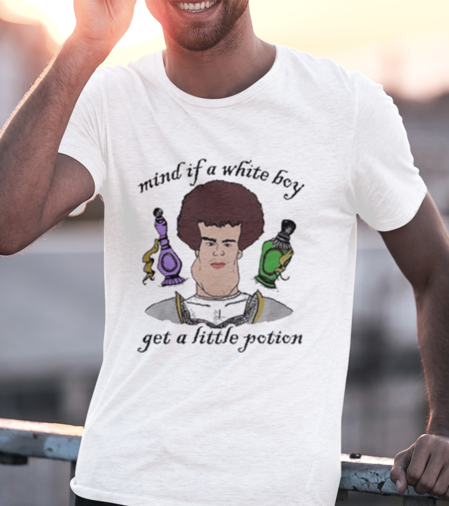 Mind If A White Boy Get A Little Potion Retro Cartoon Humor T-Shirt