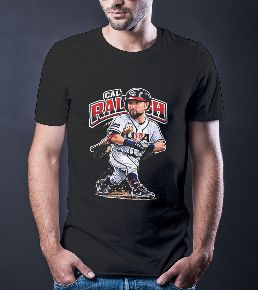 Cal Raleigh USA Baseball Classic Team Player Caricature T-Shirt
