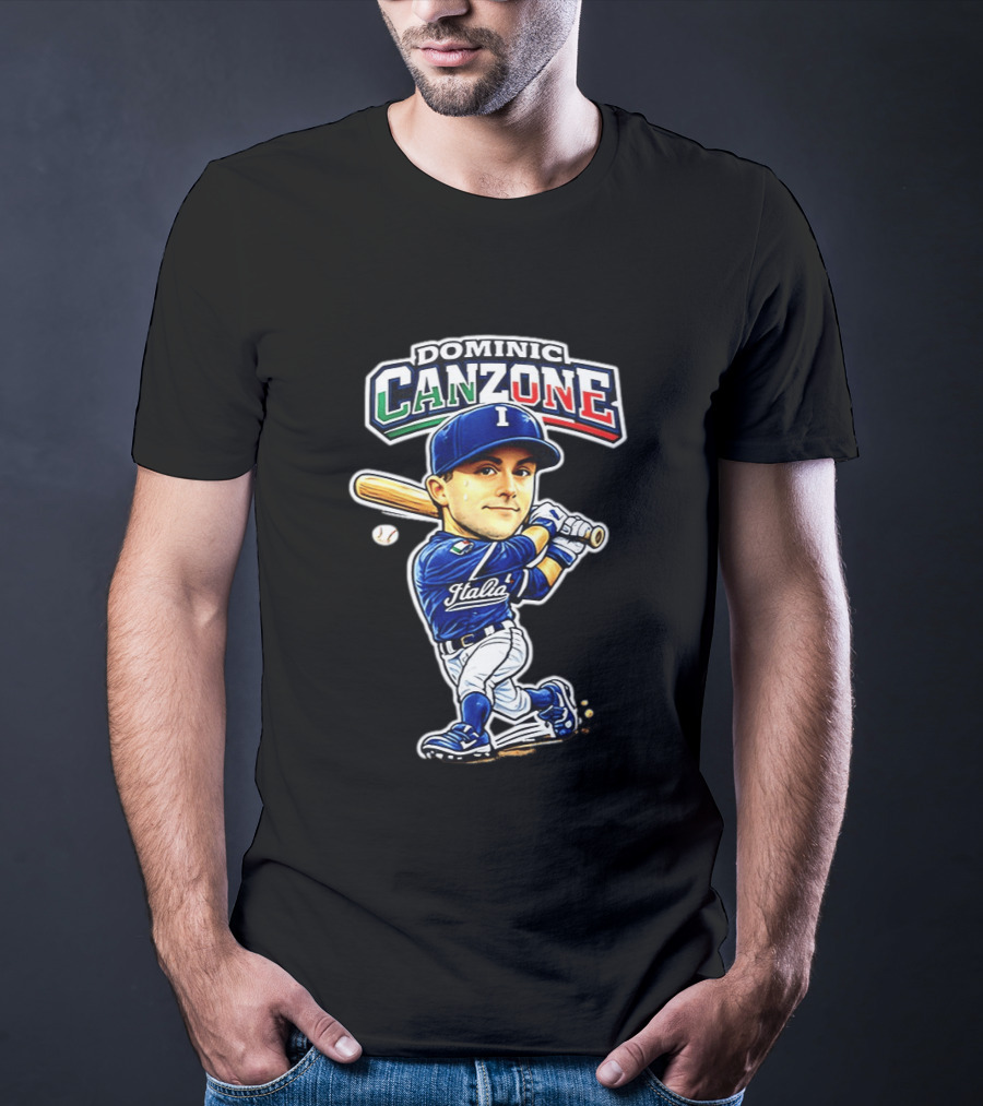 Italy Baseball Classic Dominic Canzone Italia Team Caricature T-Shirt