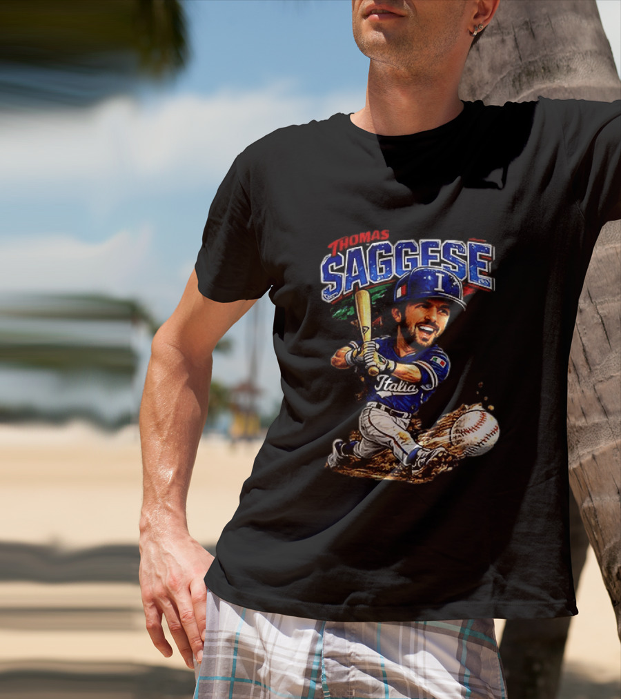 Thomas Saggese Italy Italia Baseball Classic Caricature T-Shirt