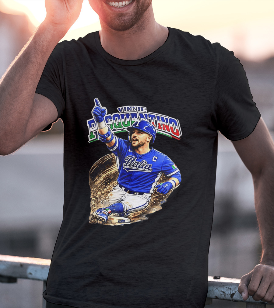 Vinnie Pasquantino Italy Baseball Classic Caricature Italia Jersey Celebration T-Shirt