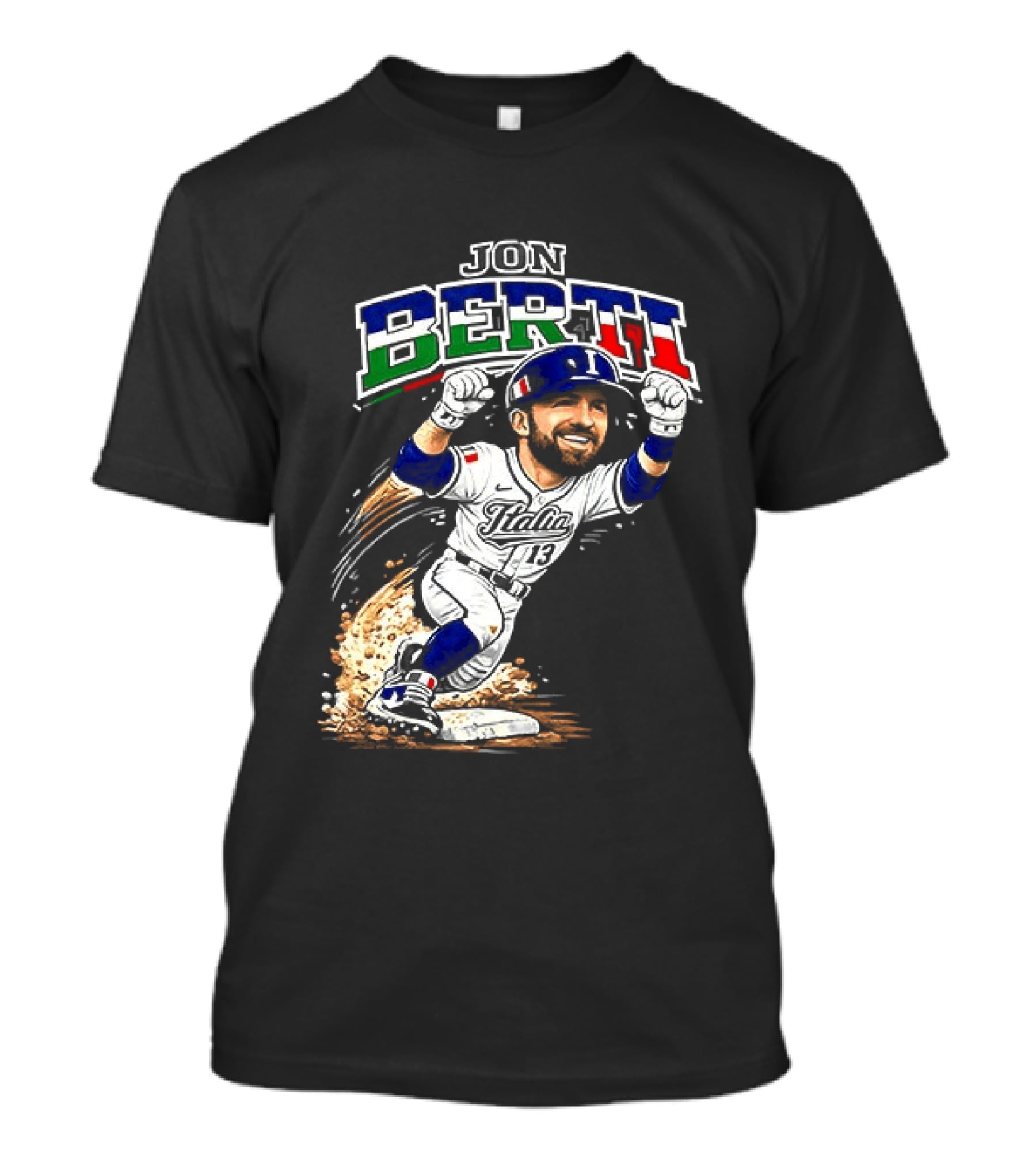 Jon Berti Italy Baseball Classic Caricature 13 T-Shirt