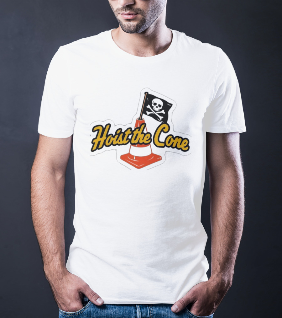 Hoist The Cone Skull Flag Orange Traffic Cone T-Shirt