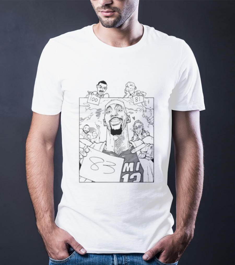 NBA Bam Adebayo 100 Wilt Chamberlain 81 Kobe Bryant 83 MI 13 Celebrate T-Shirt