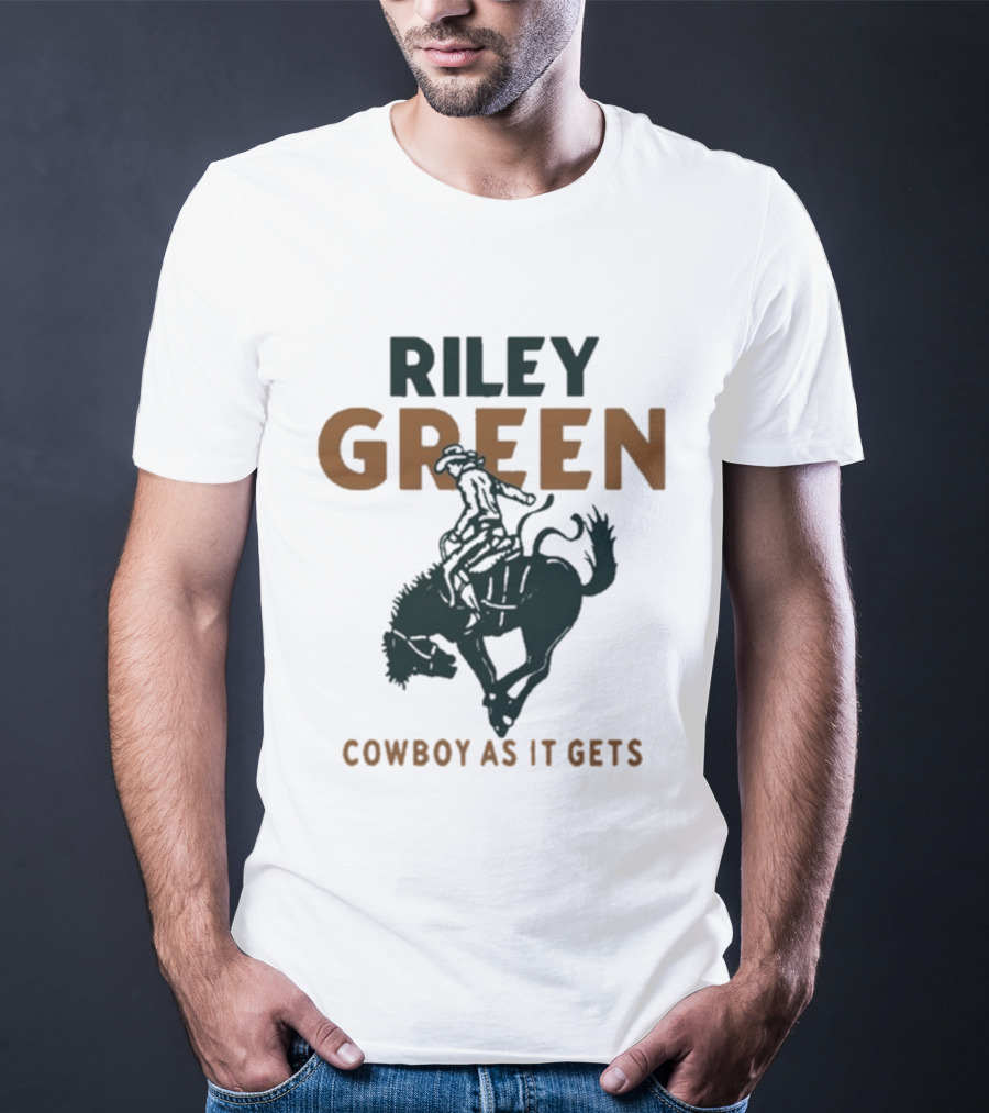 Riley Green Cowboy As It Gets Bronco Rider T-Shirt