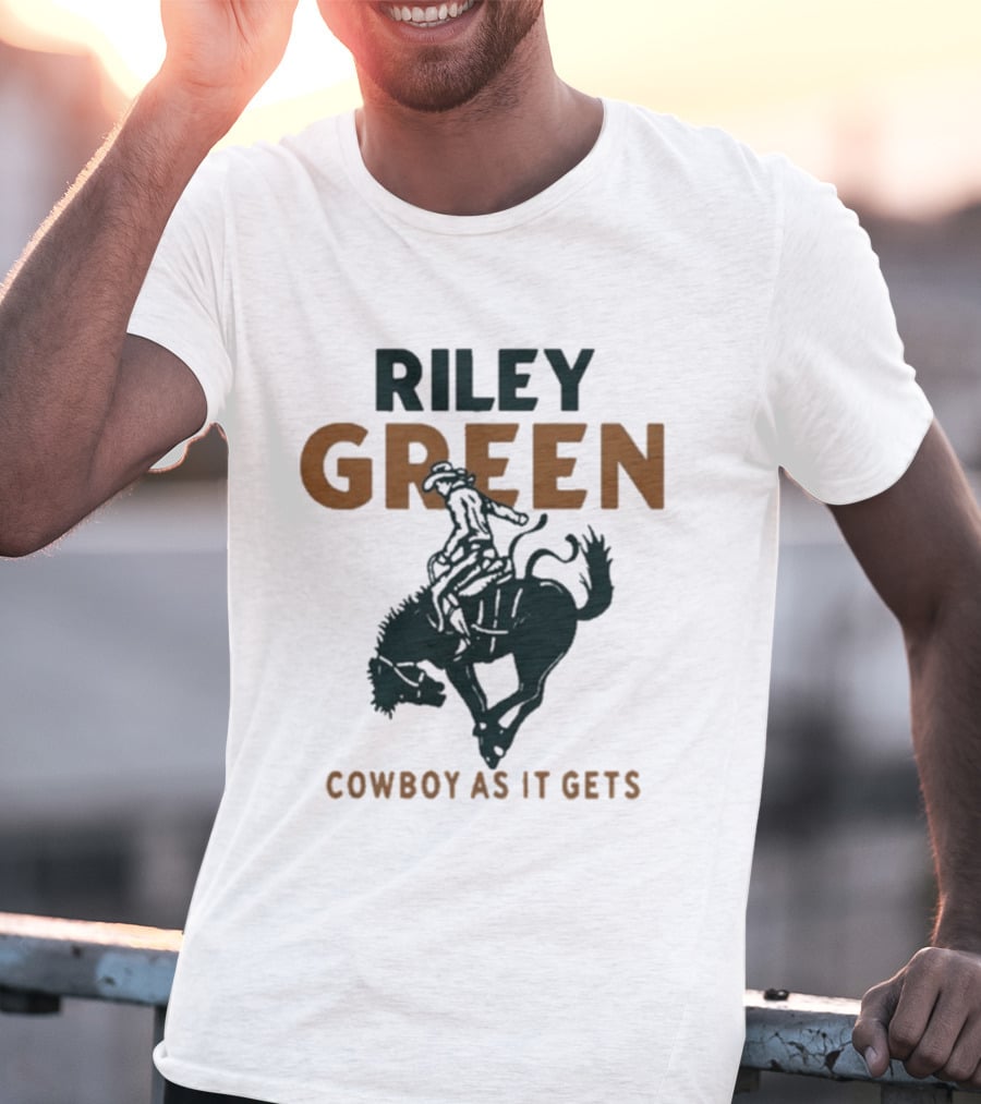 Riley Green Cowboy As It Gets Bronco Rider T-Shirt