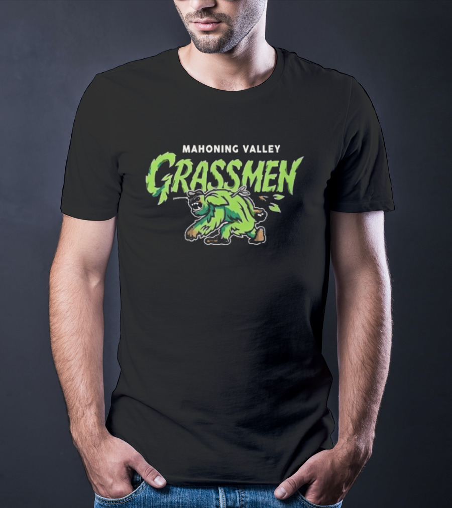 Mahoning Valley Grassmen 2026 Retro Green Creature T-Shirt
