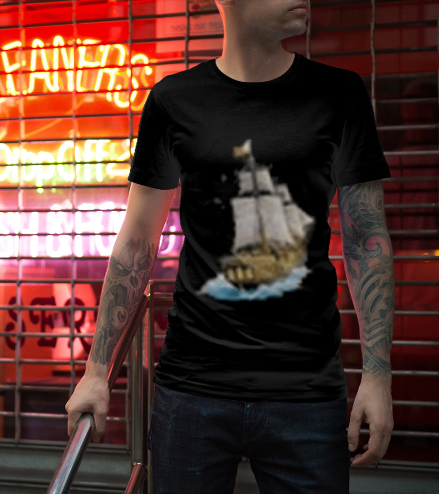 Johnny Blue Skies Dark Clouds Mutiny Midnight Ship Adventure T-Shirt