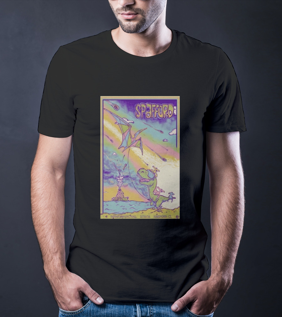Spafford 3/15/14 Infinity Music Hall Hartford CT Dinosaur Kite T-Shirt